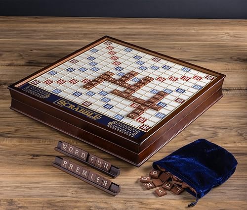 Miniatura 6 de Tablero de juego de Scrabble Deluxe de madera con tablero de juego giratorio de Winning Solutions