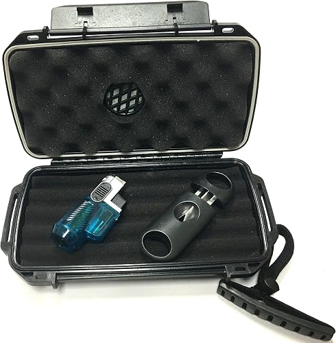 F.e.s.s FESS Trident Gift Set Travel Cigar Humidor Waterproof Holder Case with