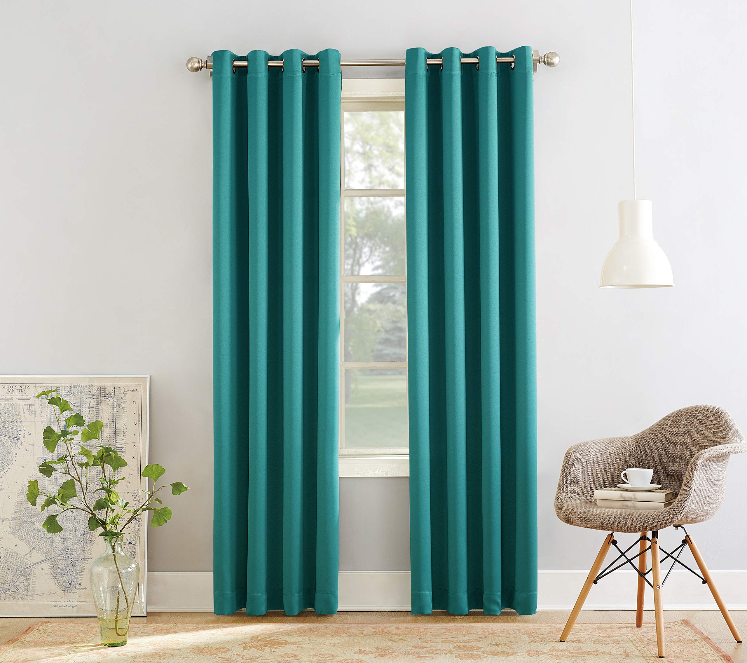 Sun Zero Becca Energy Efficient Grommet Curtain Panel, 40" x 84", Marine, W 40" x L 84" (1 Panels) - Image 2