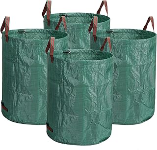 Lawei 4 x 272 L Bolsas para Desechos de Jardín, Bolsas de Basura de Desechos de Jardín Bolsa Resistente y Plegable