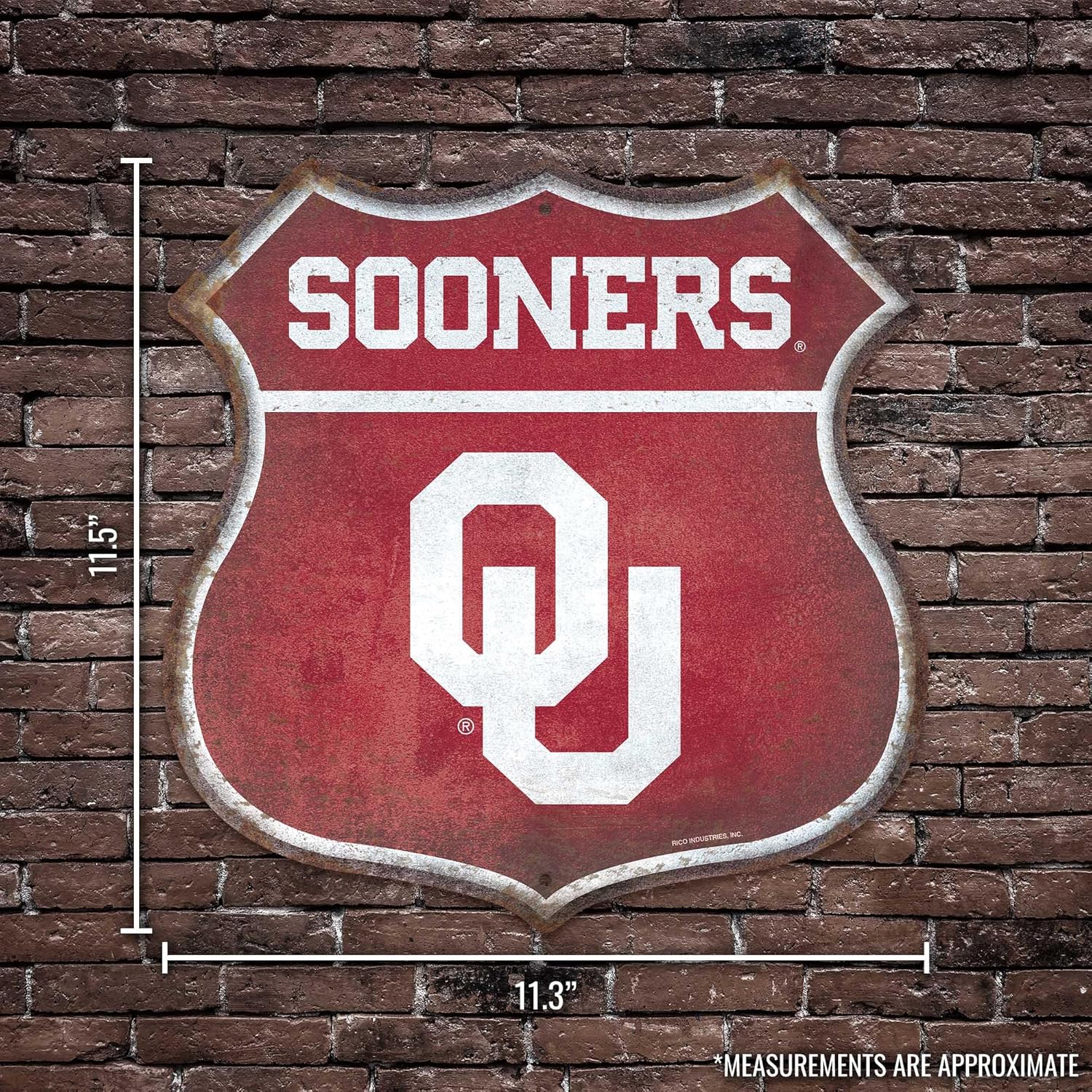 Rico Industries NCAA Rustic 11.5" Metal Route Sign Home Décor/Dorm Room