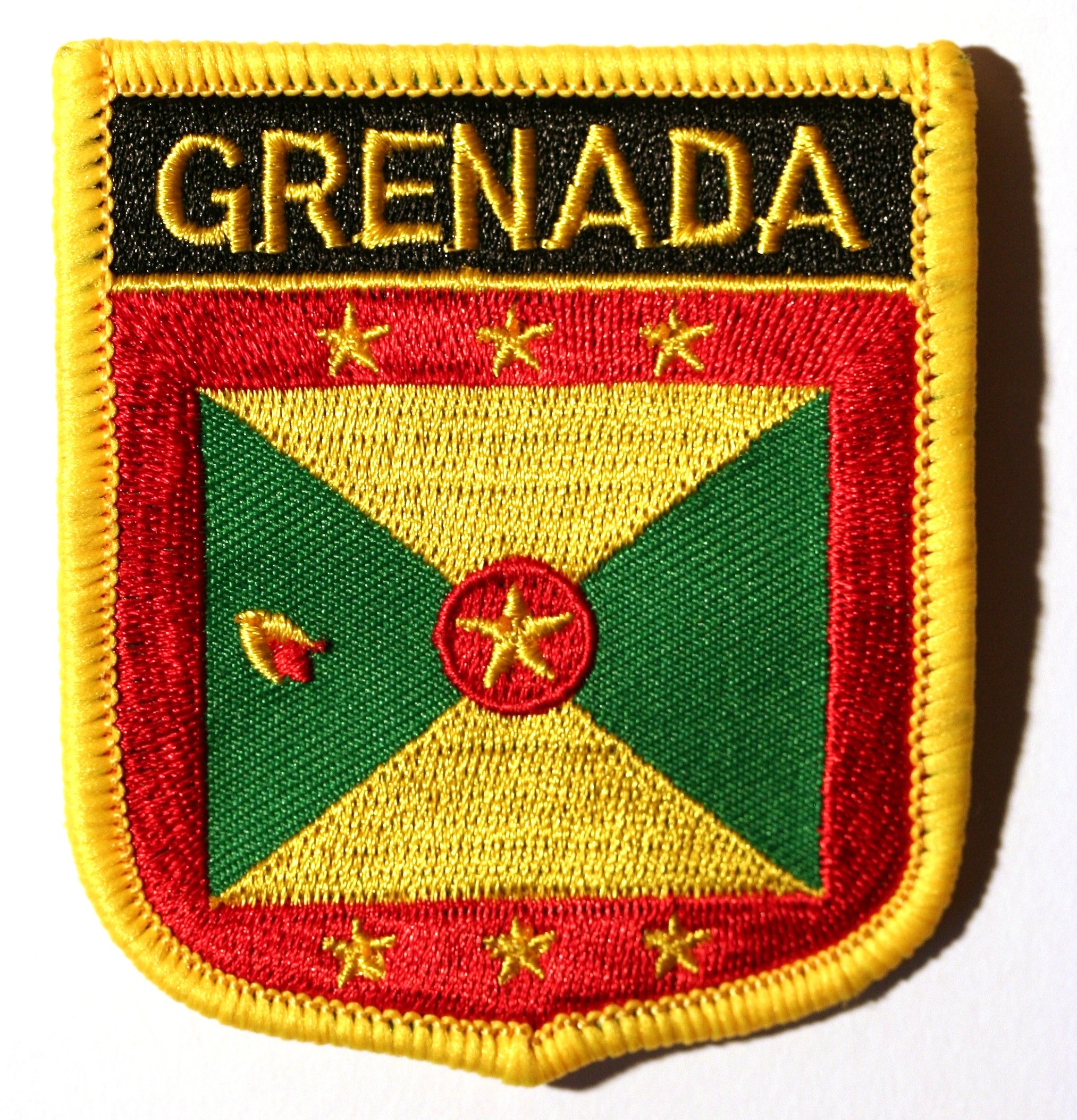 Buxton's Badges Men's Multiple Grenada Embroidered Shield Flag Patch