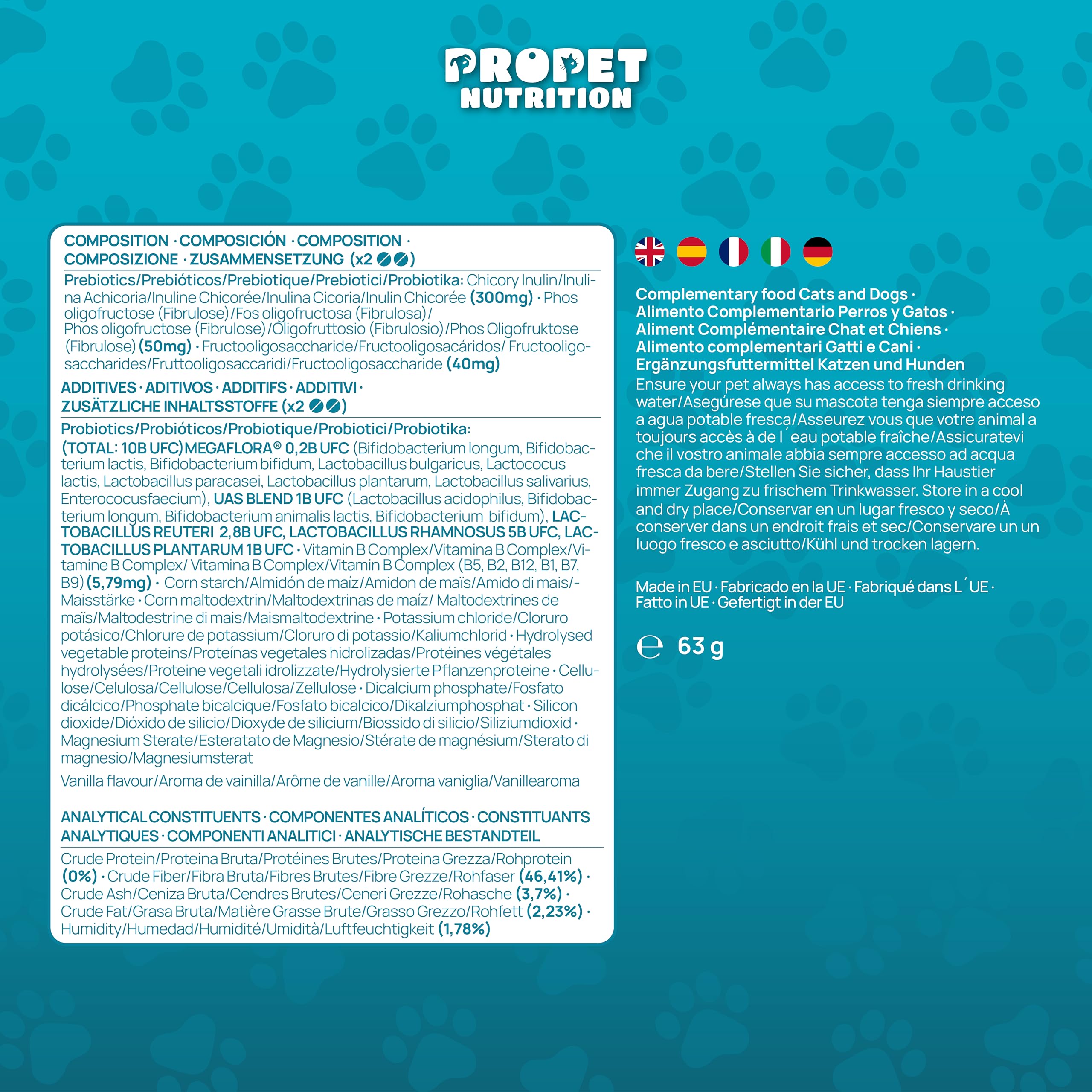 Probioticos Perros 10 Mil Millones UFC. Prebióticos y Vitamina B Complex. 11 Cepas Óptima Salud Intestinal. Refuerza Bienestar Gastrointestinal Perros. 100% Natural. 120 Comprimidos
