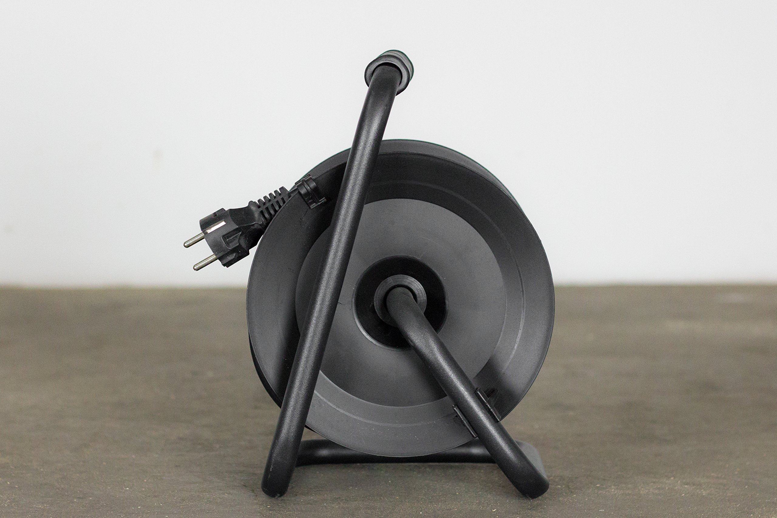 Meister Kabeltrommel Mini, H05VV-F3G1,5, IP20 - 15 m Kabel - Thermoschutz-Schalter - Indoor / Kabelrolle mit 4 Steckdosen / Kabelbox mit Verlängerungskabel / Leitungsroller mit Kurbel / 7435830
