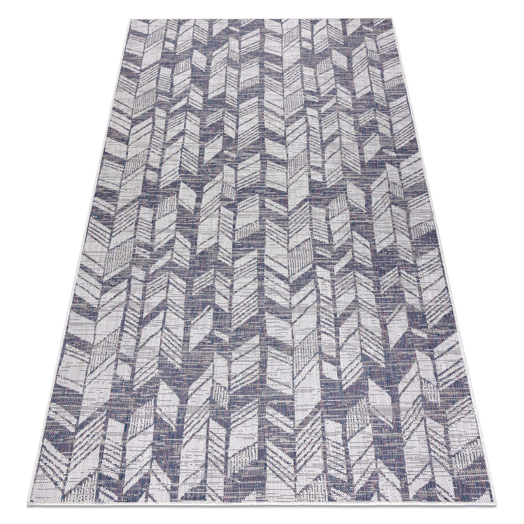 Tapis résistant et lavable rugsx Sion tissage plat écru bleu rose 80x150