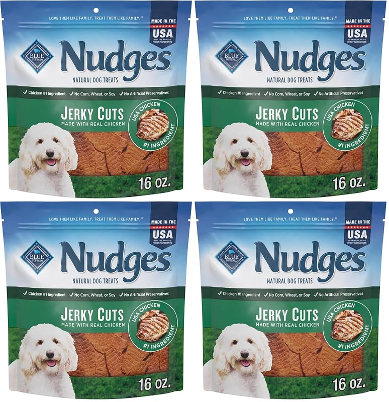 Petisco de Carne Seca para Cães com Frango Blue Buffalo BLUE Nudges, 4 Pacotes de 454 g