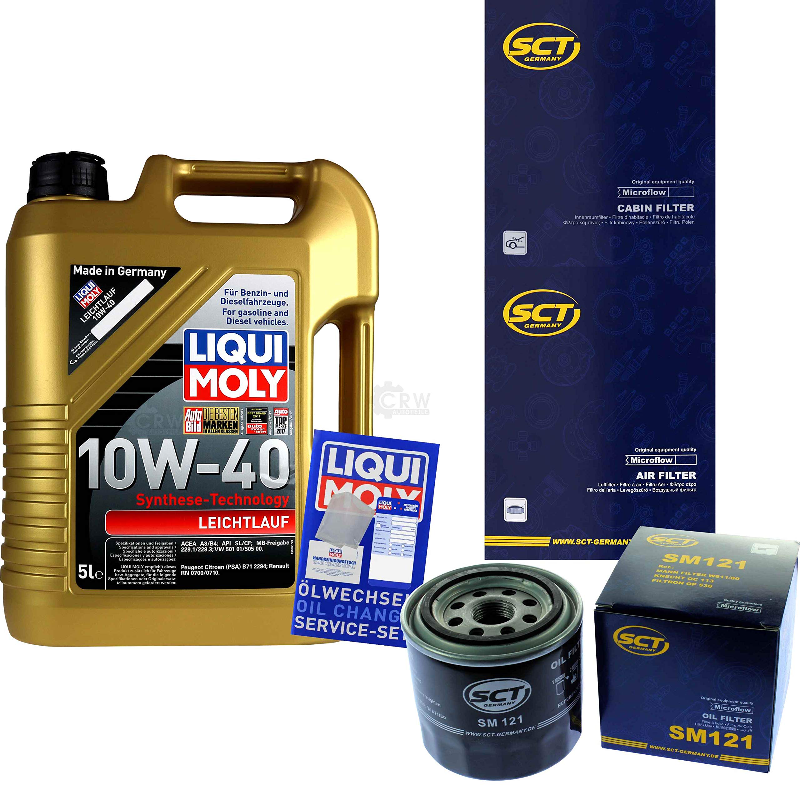 Set di filtri, 5 litri, olio motore scorrevole, 10W-40 SCT Germany