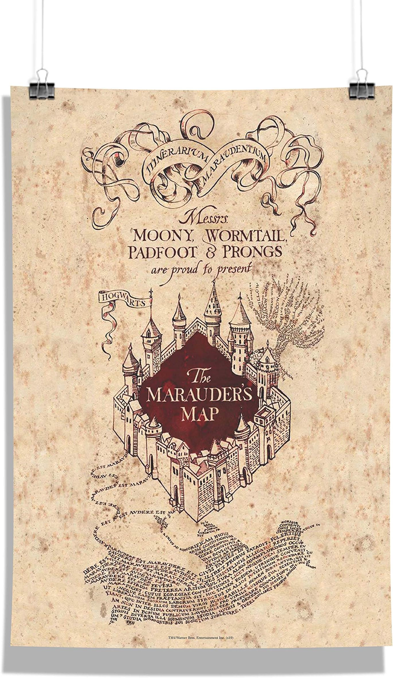 MCSID RAZZ - Harry Potter Marauders Map Wall Poster A3 Size (Frame not Included) Officially licensed by Warner Bros USA