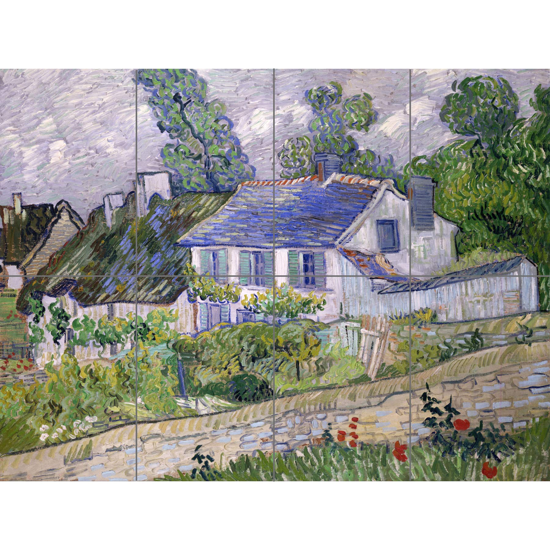 Artery8 Vincent Van Gogh Houses At Auvers XL Giant Panel Poster (8 Sections)