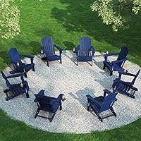 Vista 28 de THOEOE Juego de 2 Sillas Adirondack Plegables, Silla de Patio Exterior de HDPE para Todo Clima con Portavasos, Negro