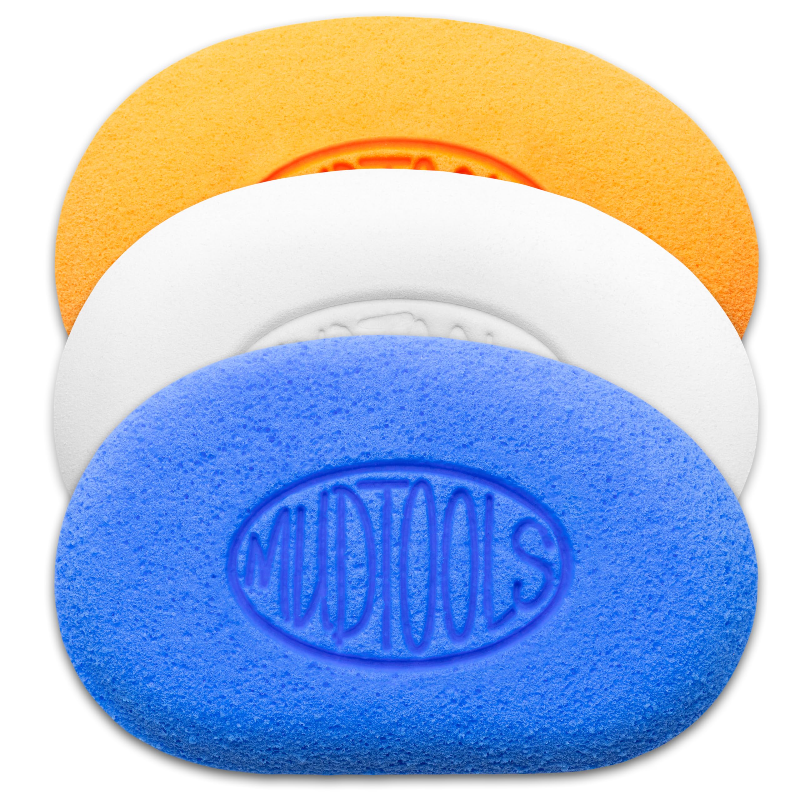 - Mudtools Mudsponges Pack, White Finishing Pottery Sponge, Orange Absorbant, Blue Workhourse, Wheel Throwing, Hand Building Clay, Ceramics (3-Pack)