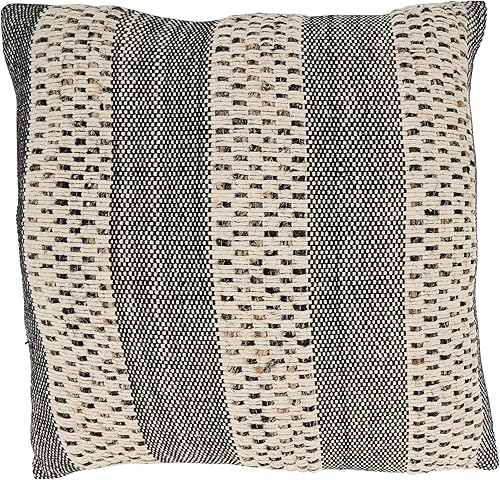 SARO LIFESTYLE Rustic Charm Striped Poly Filled Throw Pillow