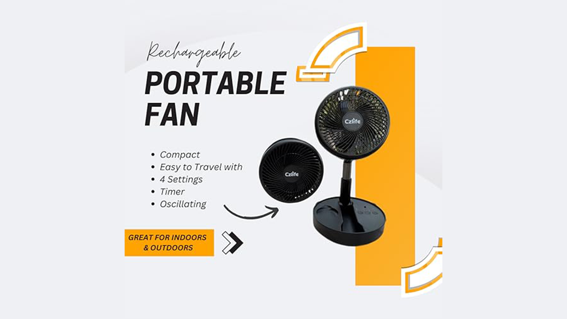 Portable Clip On Fan 10000Mah Rechargeable Battery Operated Fan 24 - View #4
