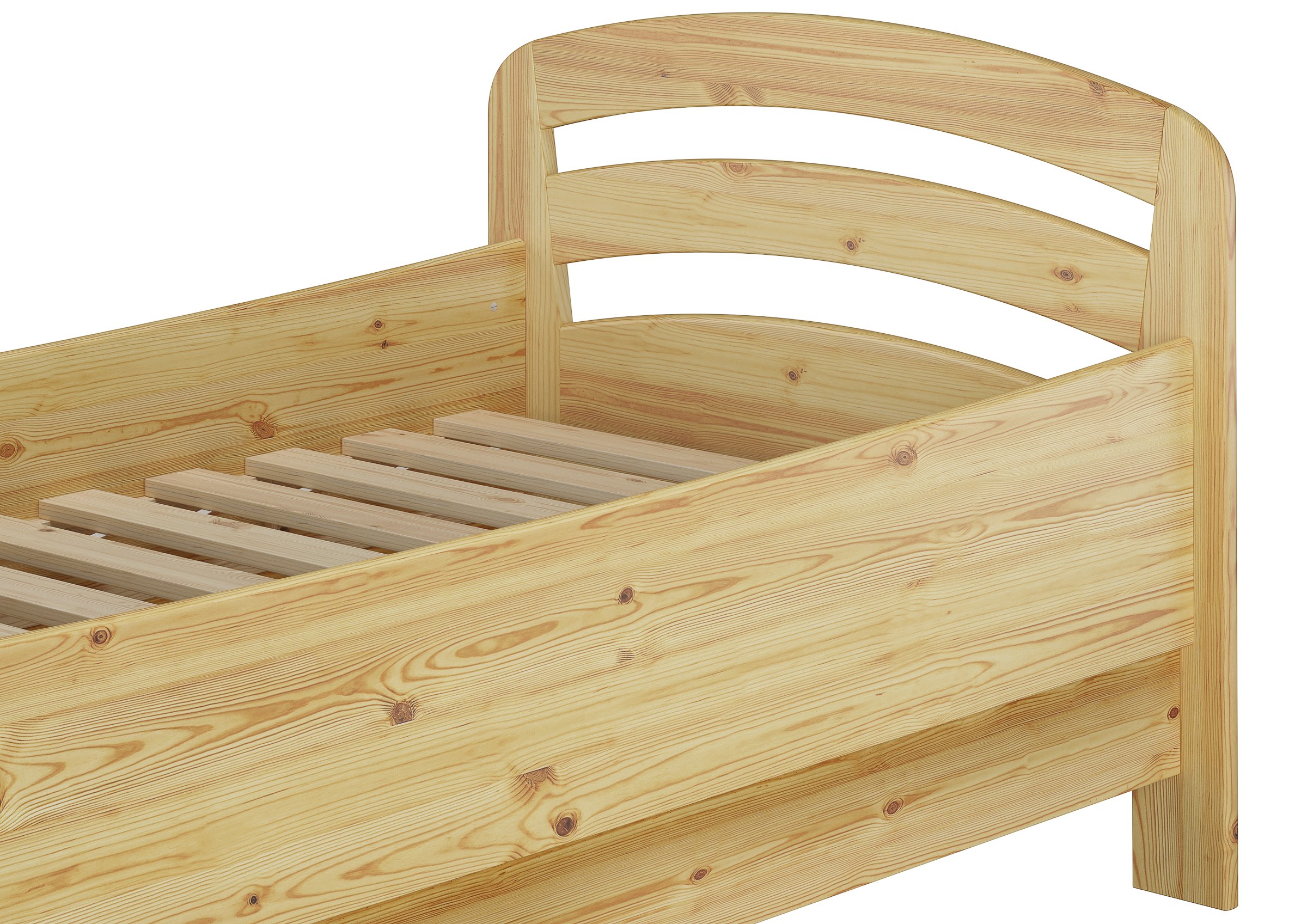 Erst-Holz®Bett Extra Hoch 90 x 200 Kiefer Massiv ohne Rost