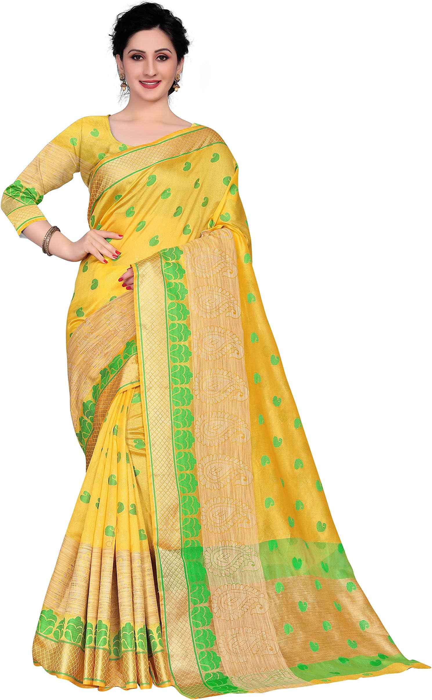 CARTY SHOP Cotton Silk Saree