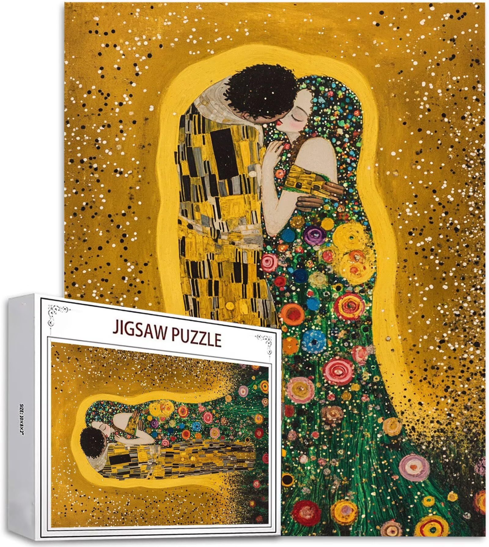 Puzzle 2000 Teile Klimt Puzzle Erwachsene, DIY Groß Puzzelmatten, Holzpuzzle für Erwachsene und Kinder ab 12 Jahren Wooden Jigsaw Paar Geschicklichkeitsspiel für Die Ganze Familie, Geschenke D-756