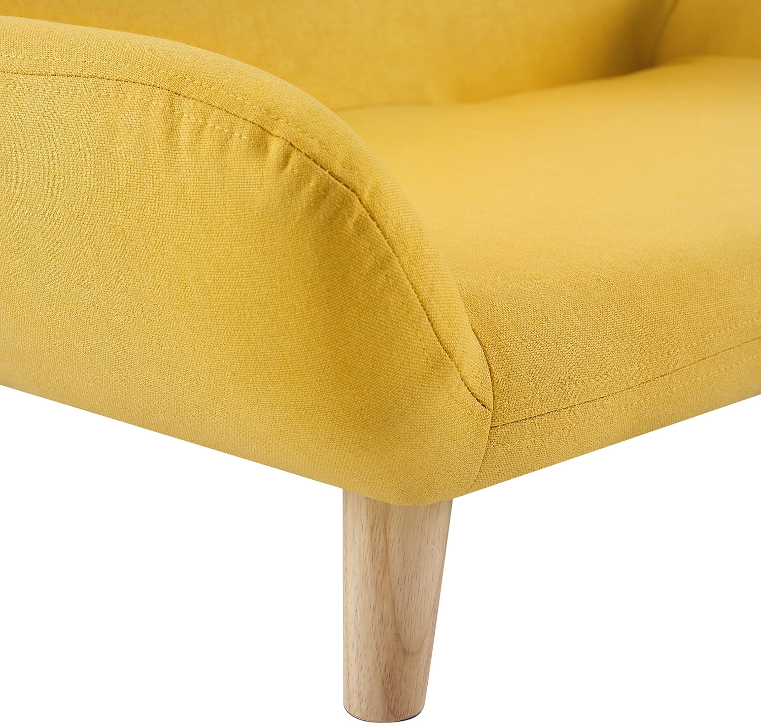 Sam's Pets Akkeri 28.5" Pet Couch, Yellow - Elevated Sofa Chair, Linen Fabric, Cozy Warm, Water-Resistant, Multi-Use, Furniture Style, Sturdy Wood Legs