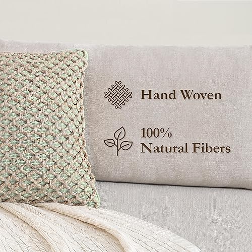 Miniatura 4 de Boho Living Jada - Manta decorativa, incluye acento, diseño tejido de primera calidad, decoración de sala de estar, (1) funda de almohada de 20 x 20