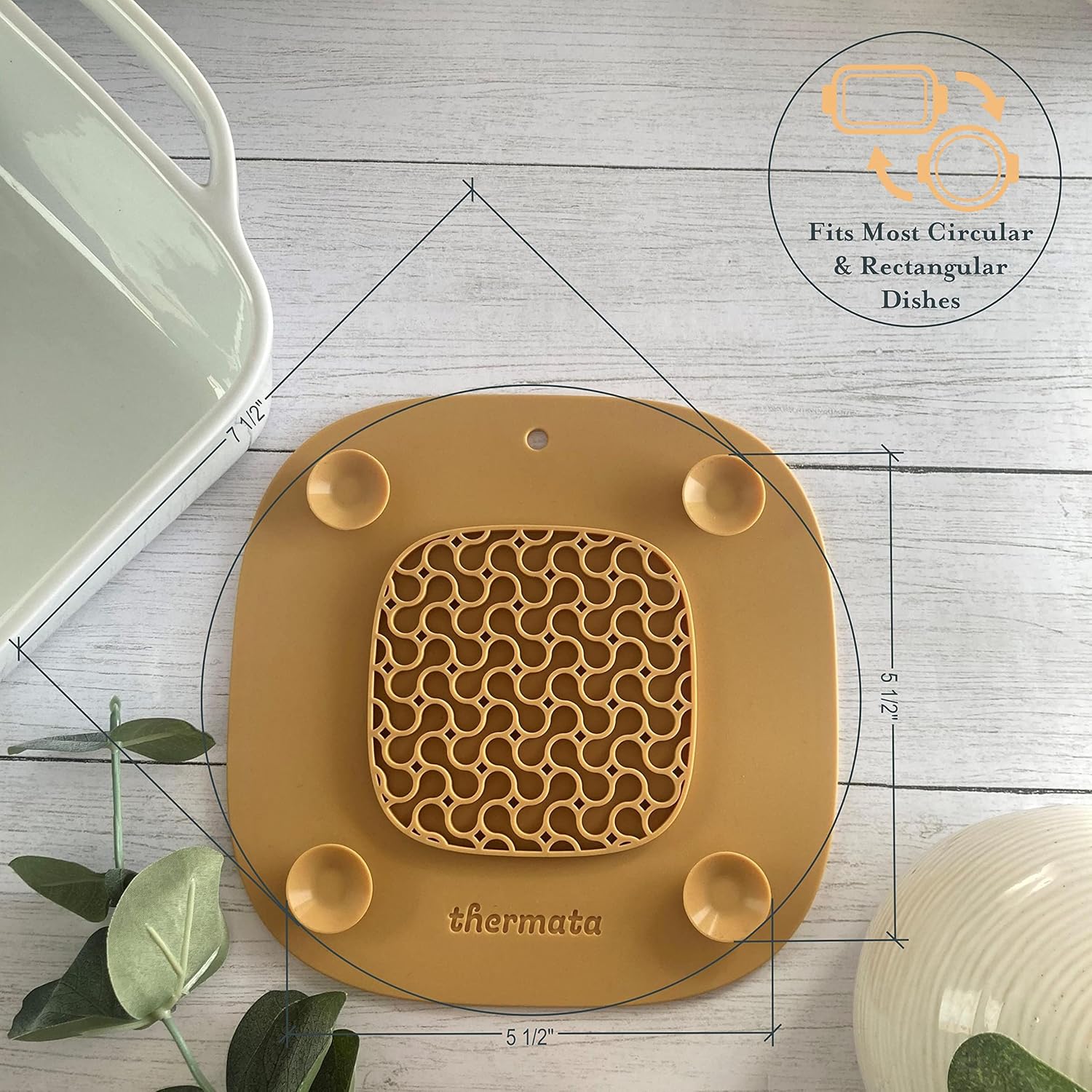 Pot Stickers, Original Silicone Suction Cup Hotpad, Silicone Trivet, Silicone mat, Hot Pads for Kitchen, Pot Holders (Citrus) (2 Pack)