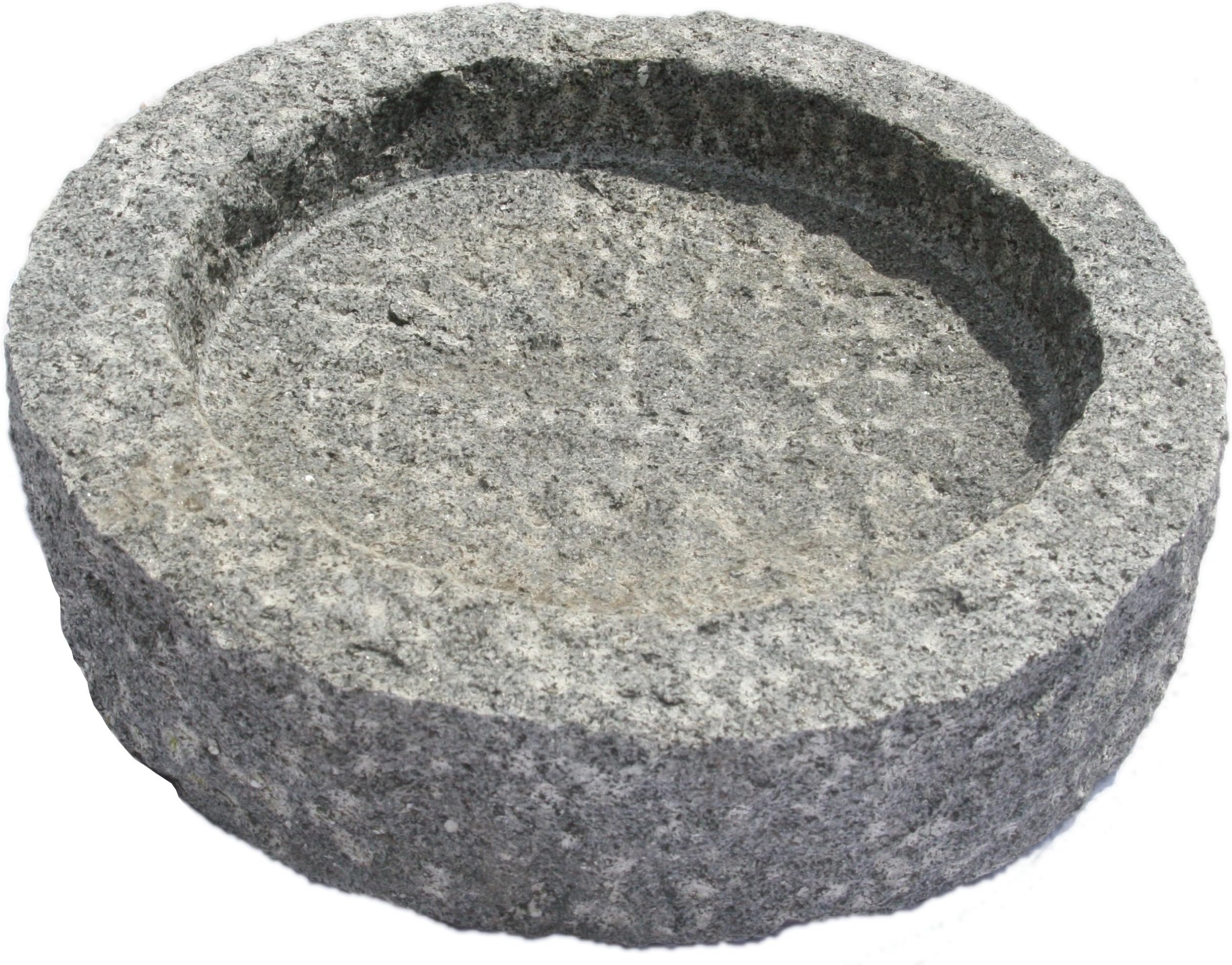NVA Creative Garden Granite 3040035 Round Bird Bath, Grey/Black