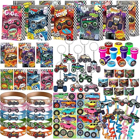 Monster Truck Party Favor Bags - Truck Cars Party Favors for Kids