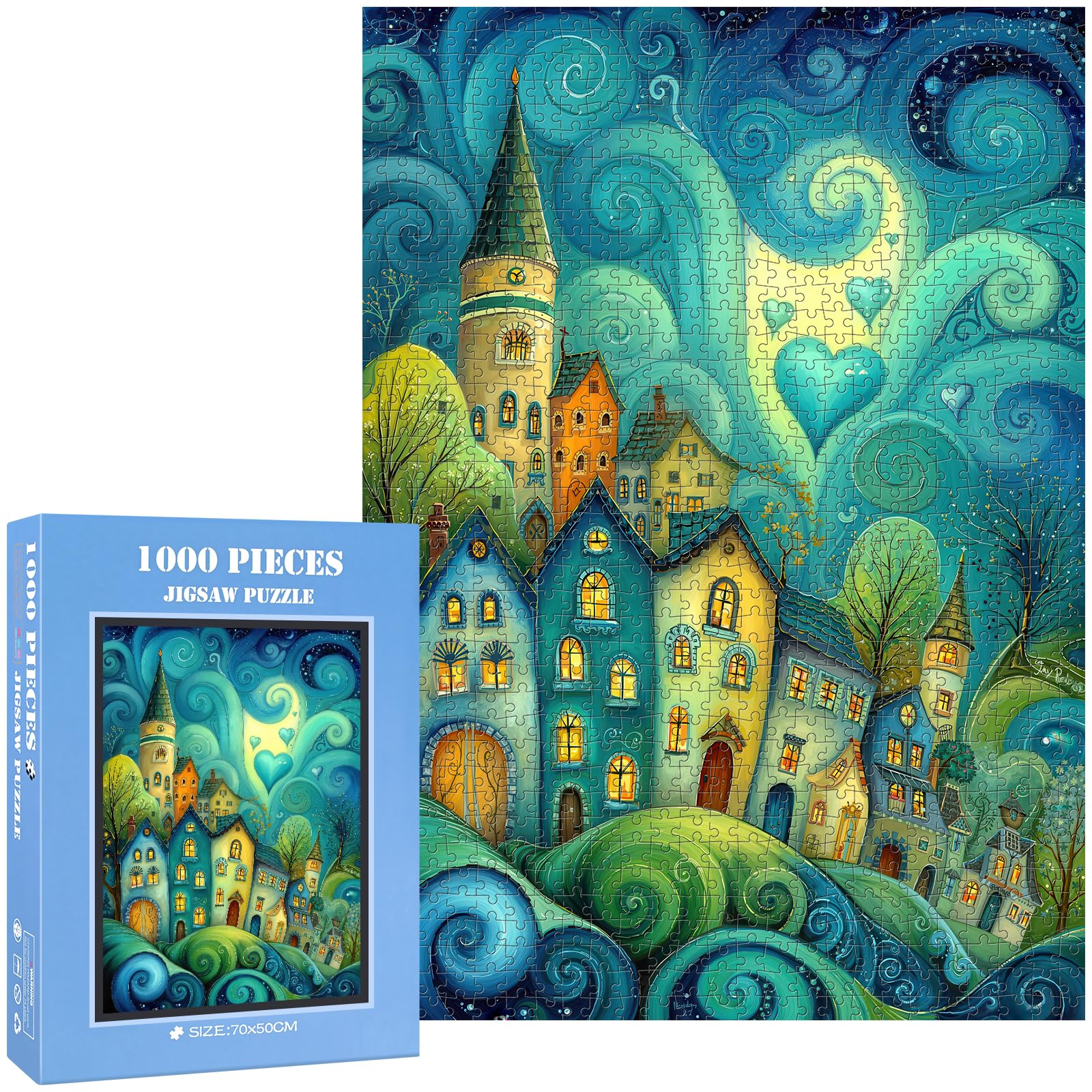 Whimsical Starry Town Jigsaw Puzzles for Adults 1000 Pieces