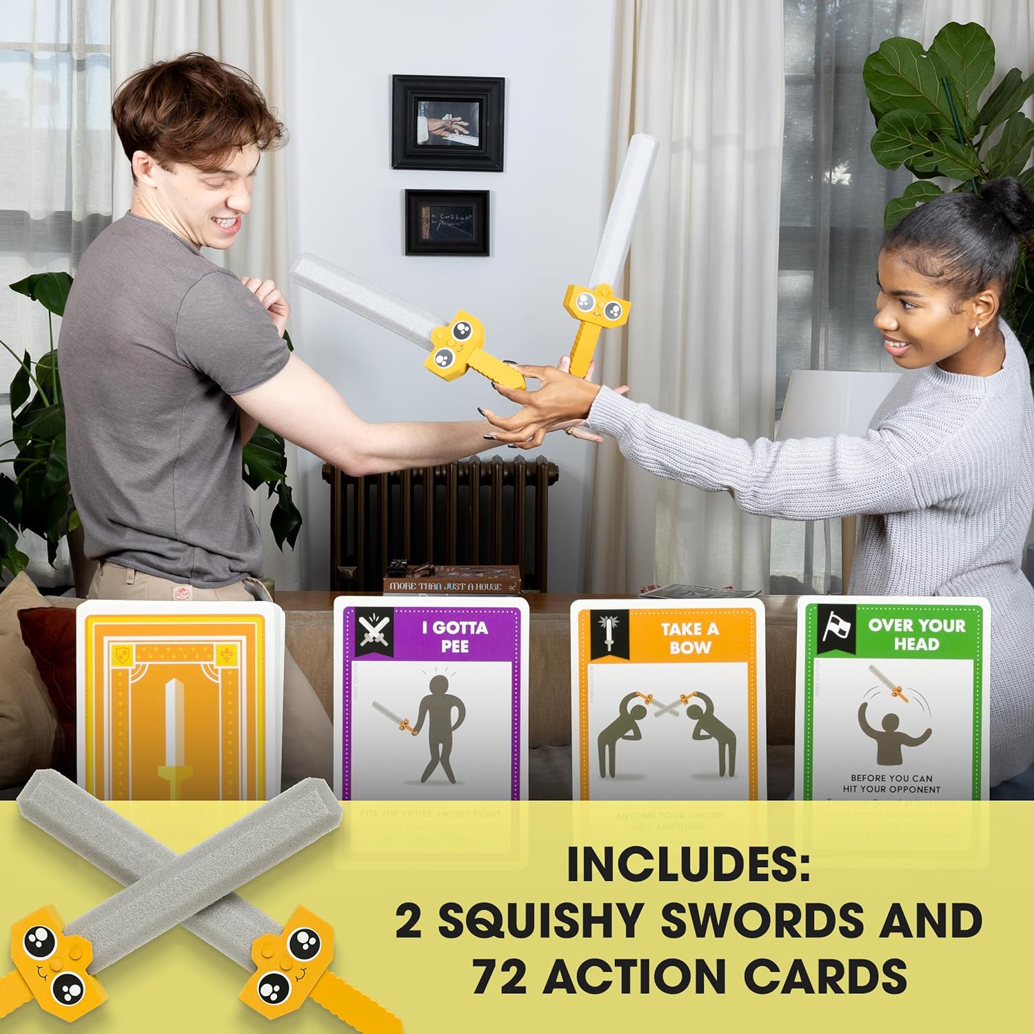 Exploding Kittens Let's Hit Each Other with Fake Swords 3-6 Players - Ages 7+ - 15 Minutes to Play - A Sword Fighting Card Game - Party Game, Family Game Night, Kid and Adult Card Game