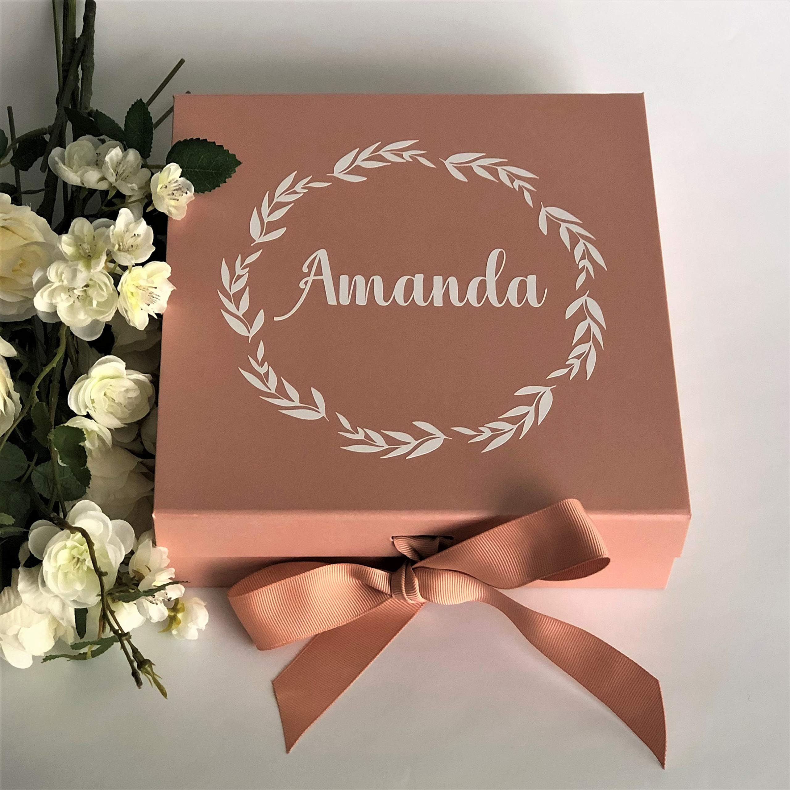 uniquelikeu Personalised Gift Box - Any Name - Bridesmaid Gift Box Box - Custom Made - Mum Box - Large Gift Box - A4B