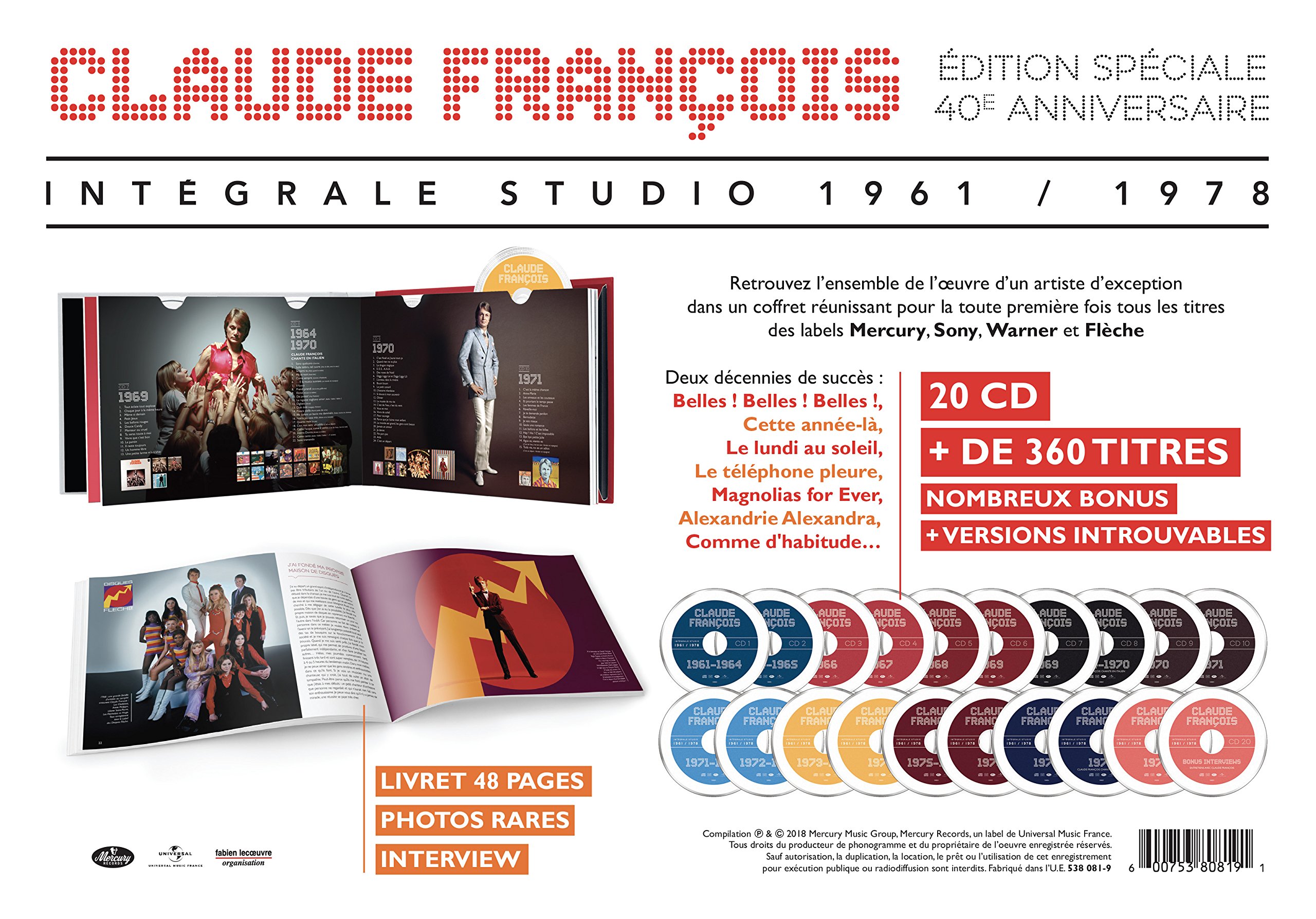 Intégrale Studio 1961-1978 [Coffret 20CD]