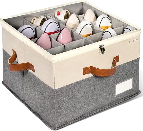 Miniatura 1 de Organizador de zapatos para armario, contenedores de almacenamiento ajustables para zapatos, grandes contenedores plegables de almacenamiento de