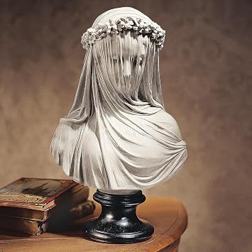 Art Statue - The Veiled Maiden Sculpture Bust Figurine, Desktop Figurine Collection, Accessories Gifts for Lover/Office/Home