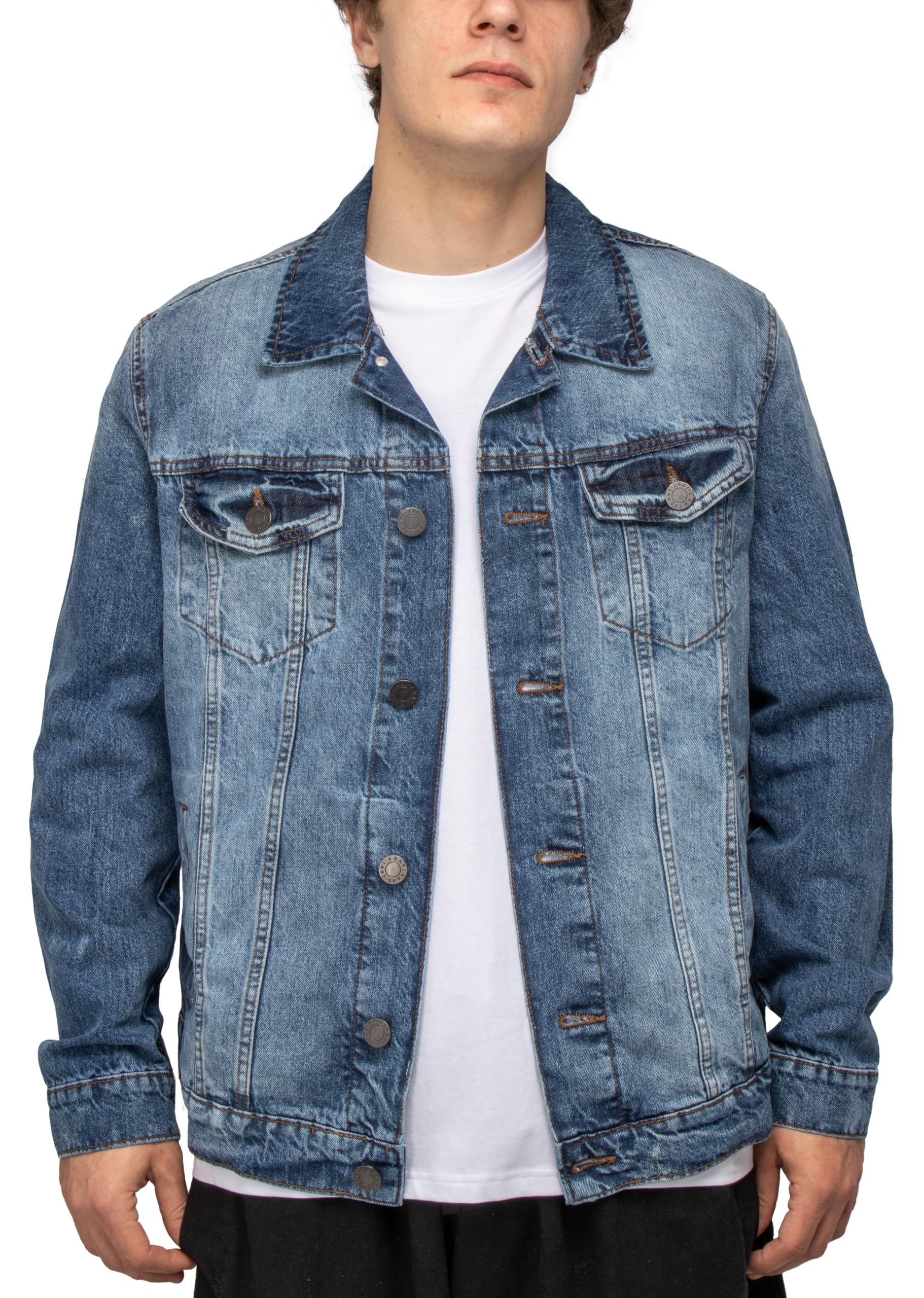 x-ray ダメージ　デニムジャケット X RAY Jeans Mens Denim Jacket, Med Blue, L - Walmart.com