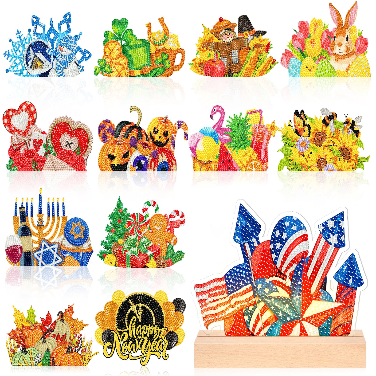 Amazon.com: Chunful 13 Pcs Seasonal Diamond Art Tabletop