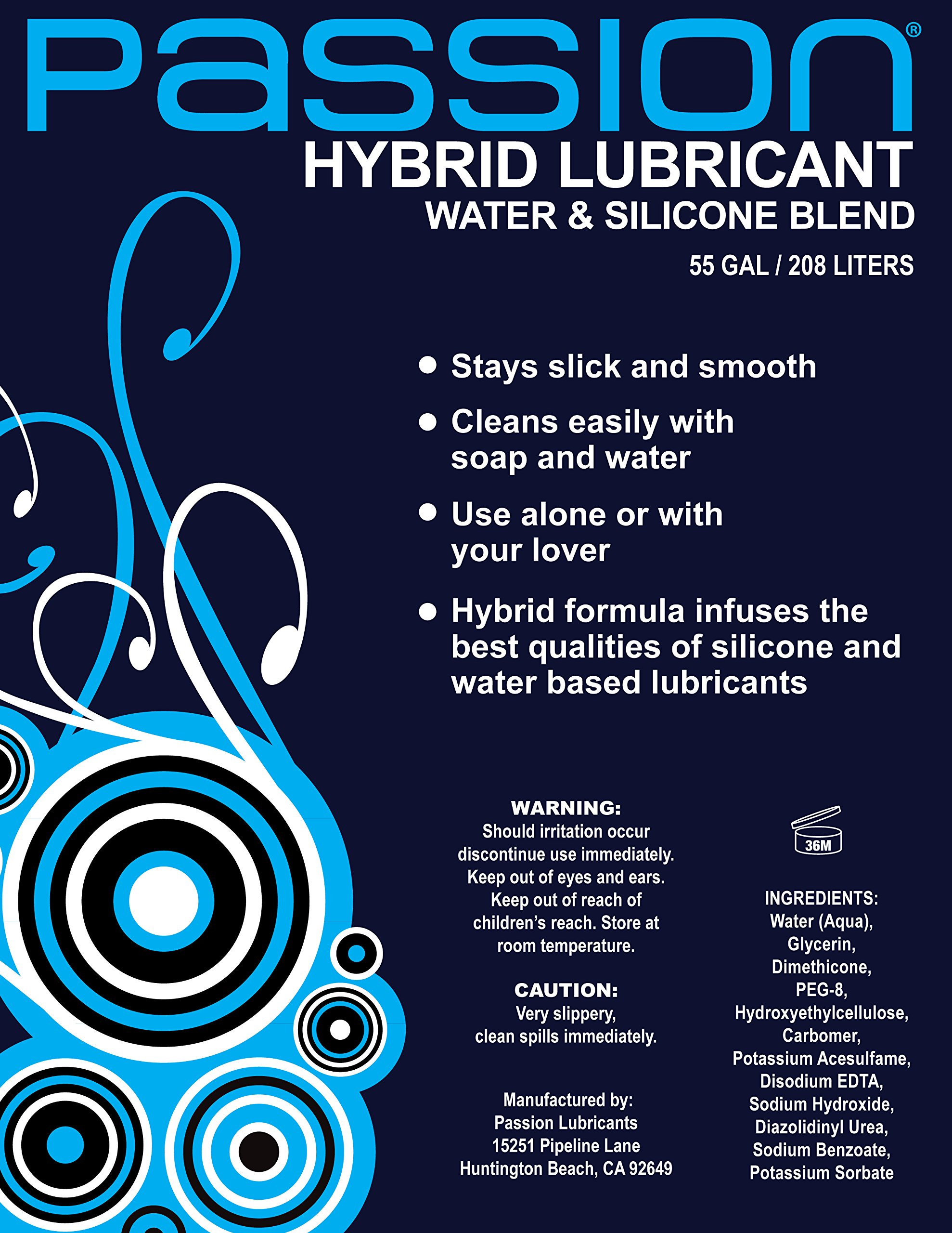 passion water based lubricant 55 gallon Passion Lubes, Natural Water-Based Lubricant, 55 Gallon Drum  (20b6702f9de544a3bb2fdaff2a97a888) main image 1
