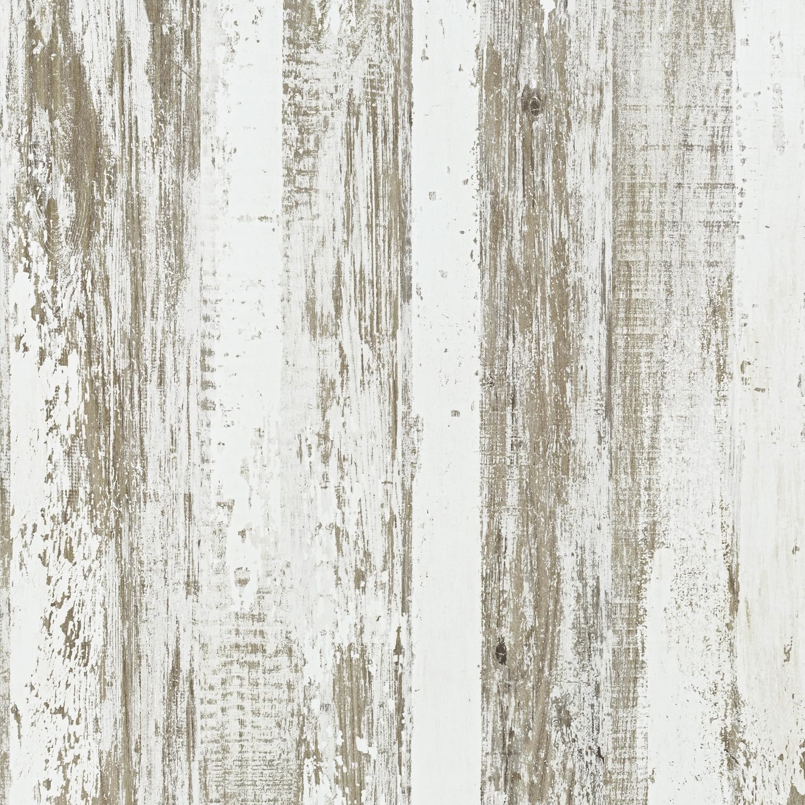 Papel pintado de madera blanco y marrón WENMER autoadhesivo de 17.3x157 pulgadas para muebles