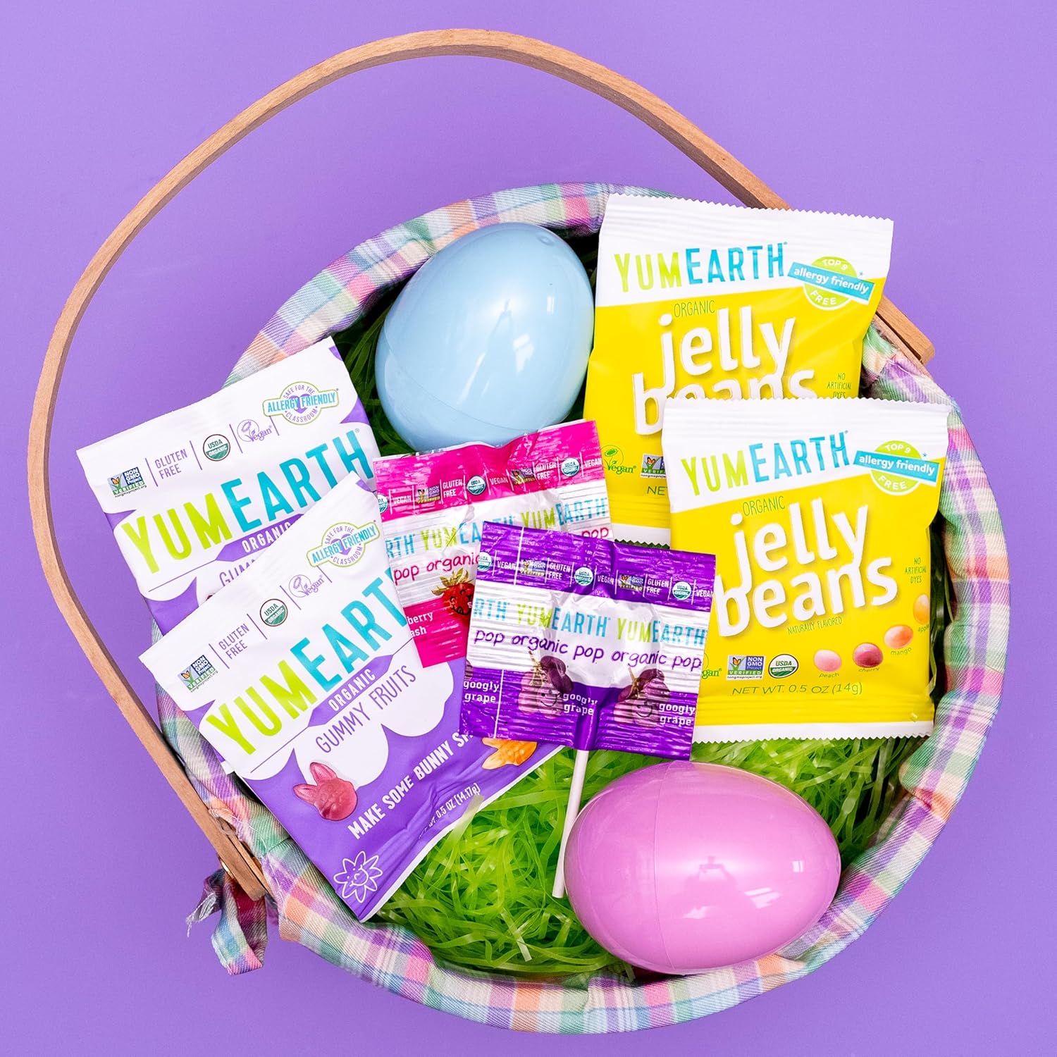 YumEarth Organic Easter Candy Variety Box, 9.4 Ounce - Organic Gummy Fruits, Jelly Beans & Pops - Spring Fruit Flavors - Allergy Friendly, Gluten Free, Non-GMO, Vegan, No Artificial Dyes (Pack of 2)