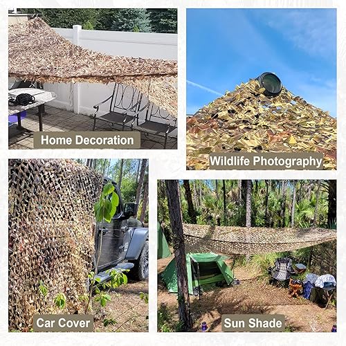 Miniatura 3 de iunio Red de camuflaje de camuflaje, 10 x 10 pies, 10 x 20 pies, 20 pies x 20 pies, respaldo de malla de tela Oxford, excedente militar, persiana de