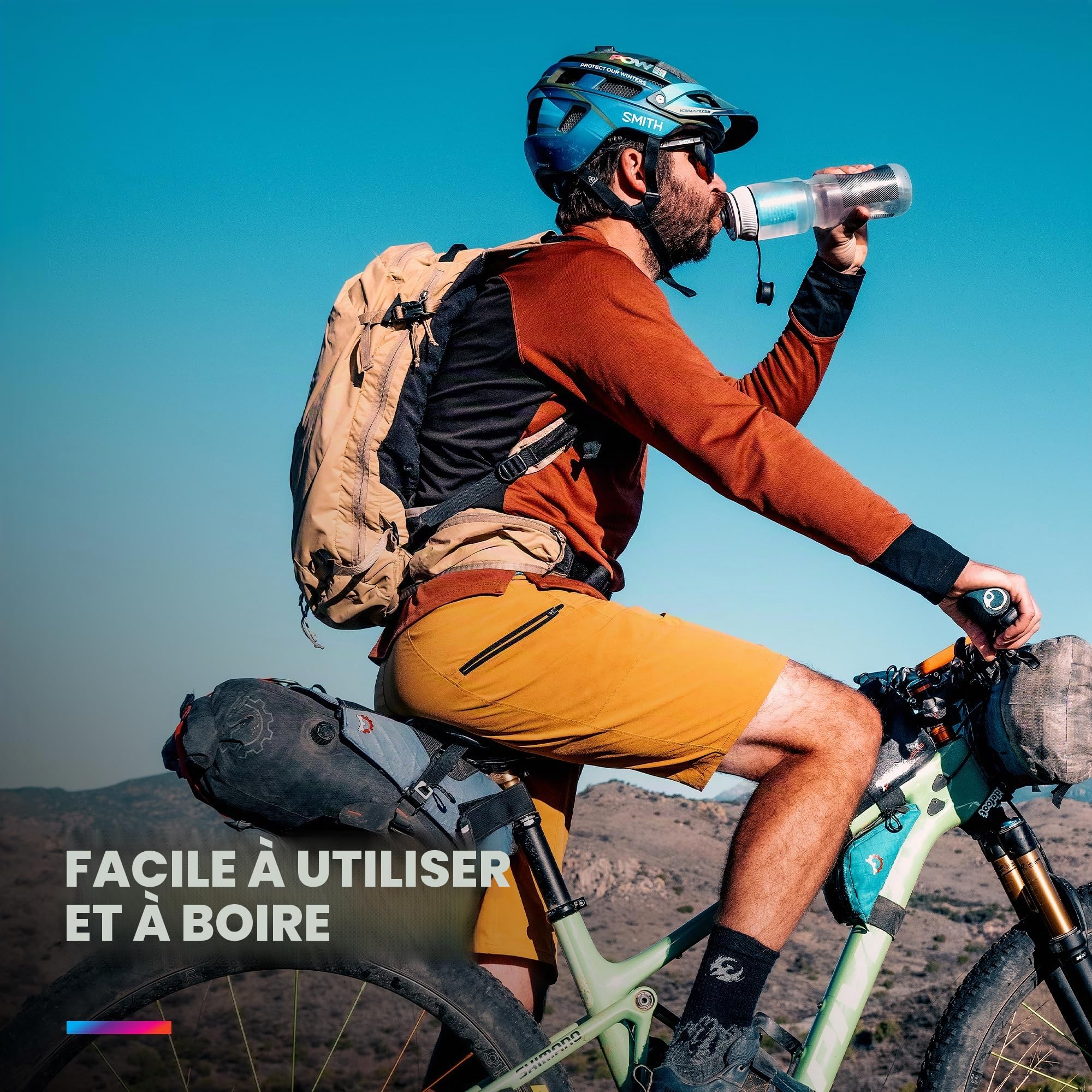 HydraPak Bouchon filtrant Breakaway - Accessoire de filtration de l’eau - Haut débit - Compatible avec les gourdes à presser de vélo et de sport, parfait pour le cyclisme, les activités de plein air