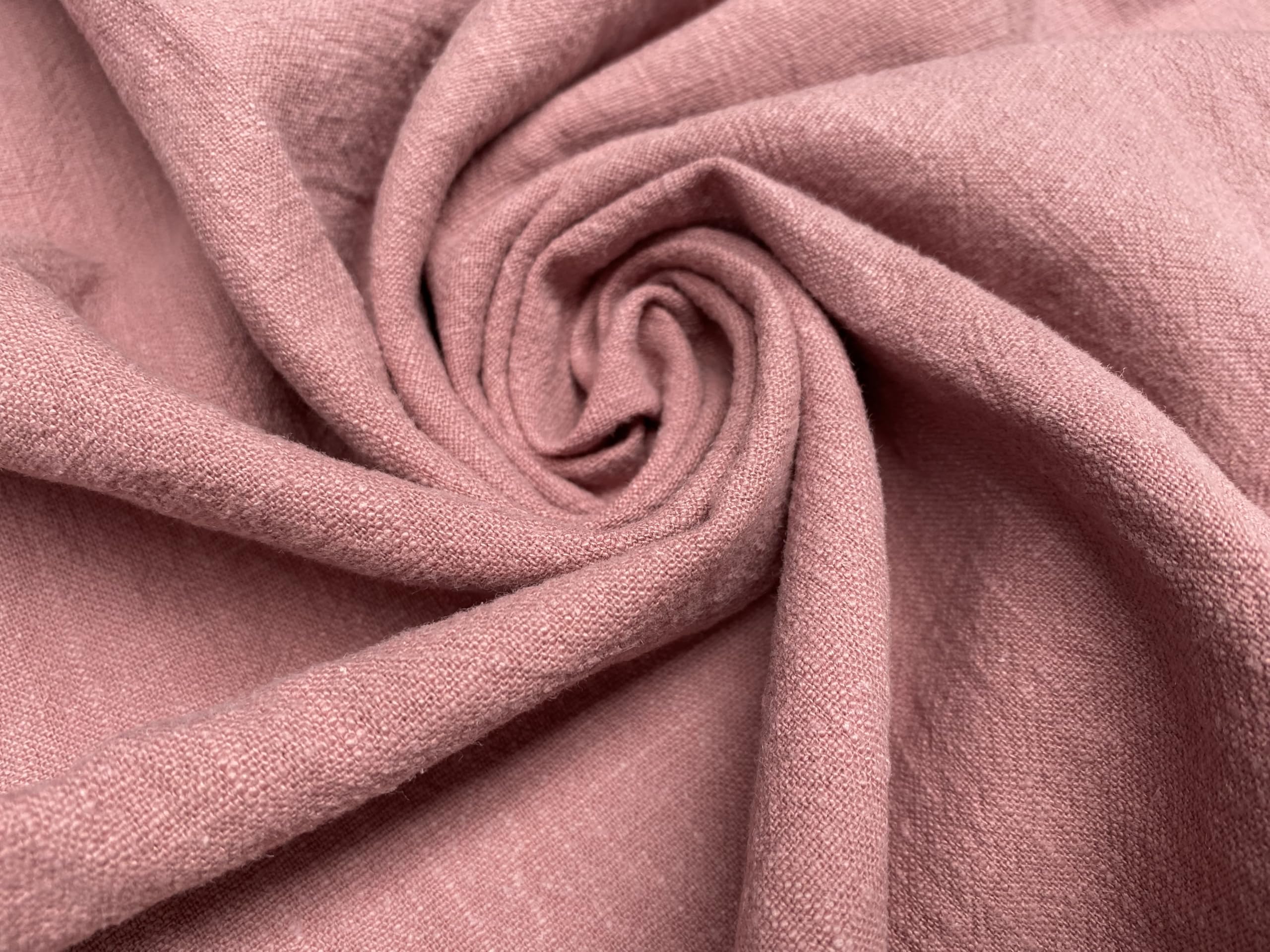 Tela de lino puro lavado a la piedra, decoración del hogar, ropa de cama, cortinas de ropa de cama, 140 cm de ancho (rosa polvoriento, 2 metros)