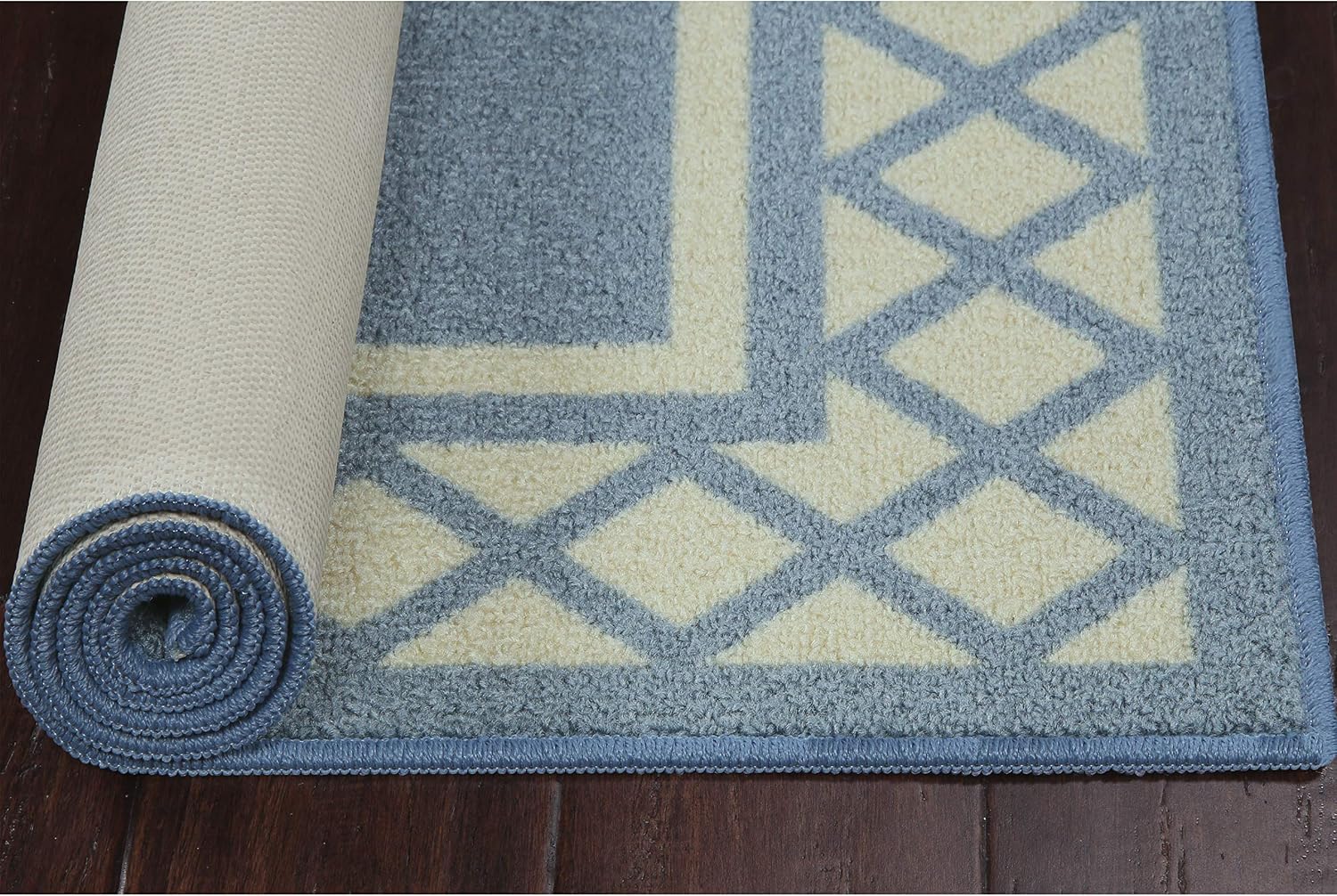 Maples Rugs Bella Runner Rug Non Slip Hallway Entry Carpet [Made in USA], 2 ft x 6 ft, Blue