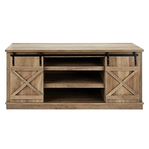 Miniatura 66 de ROCKPOINT Moderno soporte de consola asimétrico de 2 puertas para televisores de hasta 58 pulgadas, 52 pulgadas, color blanco Blanco,Carbón