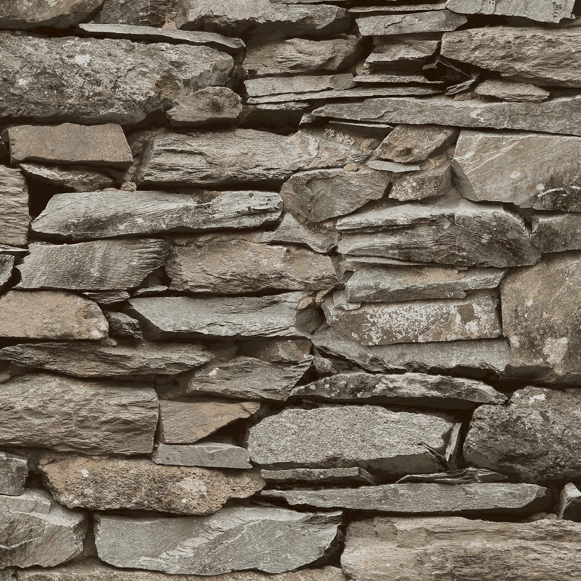 Ledgestone Wall Neutral Removable Wallpaper