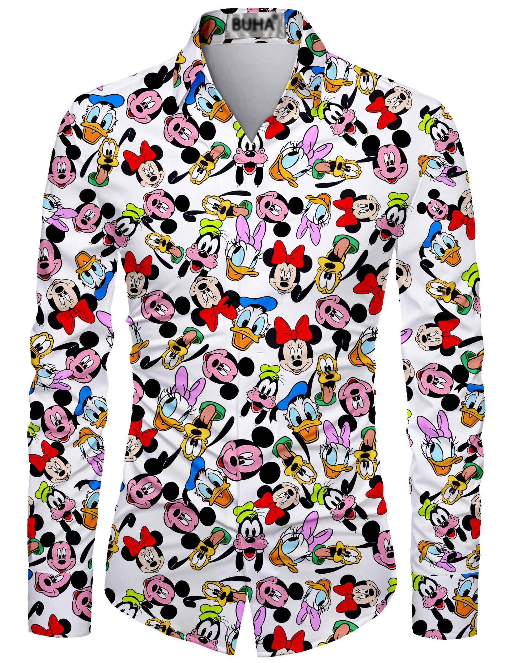 Unstitched Digital Printed Shirt Fabric – 2.25 Meter Cotton Material for Men’s Casual & Formal Wear, Multicolor Checkered Design Cartoon Character Print Shirt-image-21