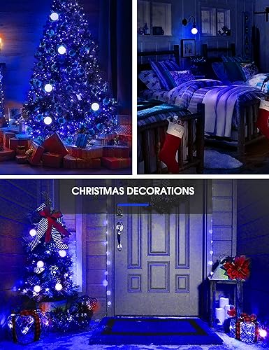 Miniatura 3 de LOHAS - Bombillas LED azules, A19 de 9 W (equivalente a 60 W), bombilla de color azul de Navidad para exteriores, base E26, para porche, apoyo