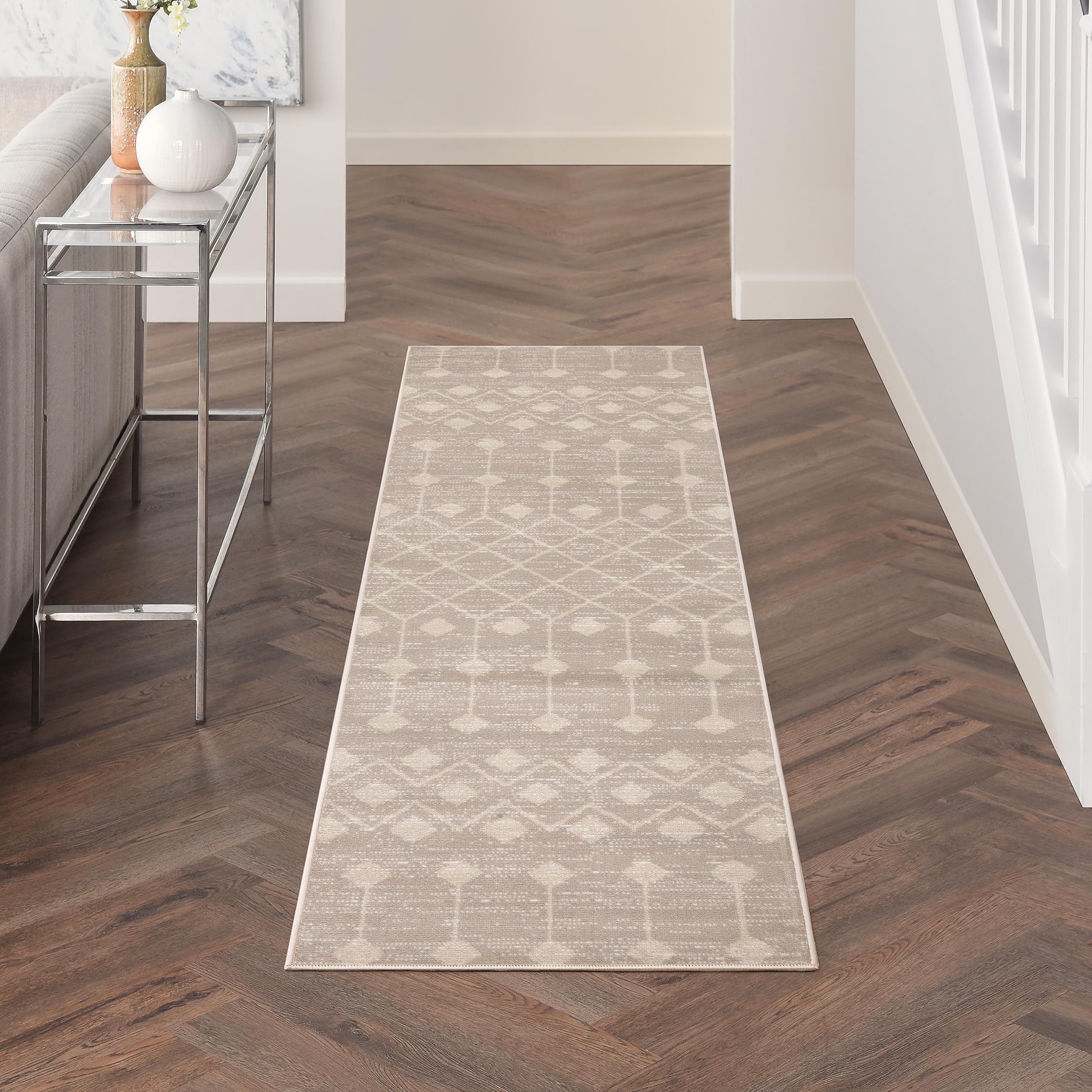 Nourison Grafix Farmhouse Beige 2'3" x 7'6" Area -Rug, Easy -Cleaning, Non Shedding, Bed Room, Living Room, Dining Room, Kitchen (2x8)