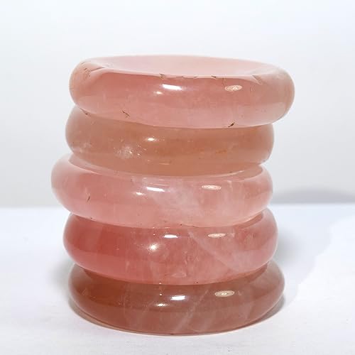 Miniatura 2 de 1.378 in Natural Rose Quartz Soportes para Esferas/Huevos Pulido Rosa Preocupación Piedra Cristal Mineral Piedra Espécimen - África (5PCS)