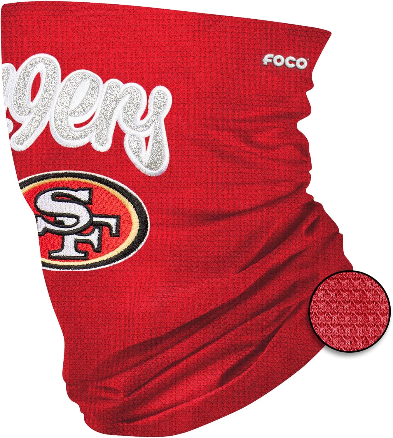 San Francisco 49ers NFL Glitter Waffle Gaiter Scarf : Sports & Outdoors