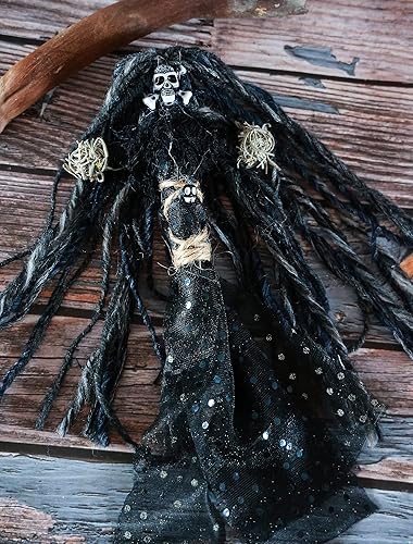 Miniatura 3 de Muñeca vudú real hecha a mano espeluznante, suministros de vudú de terror, calavera, brujas, poppet para Halloween, cumpleaños, Navidad, fiesta,