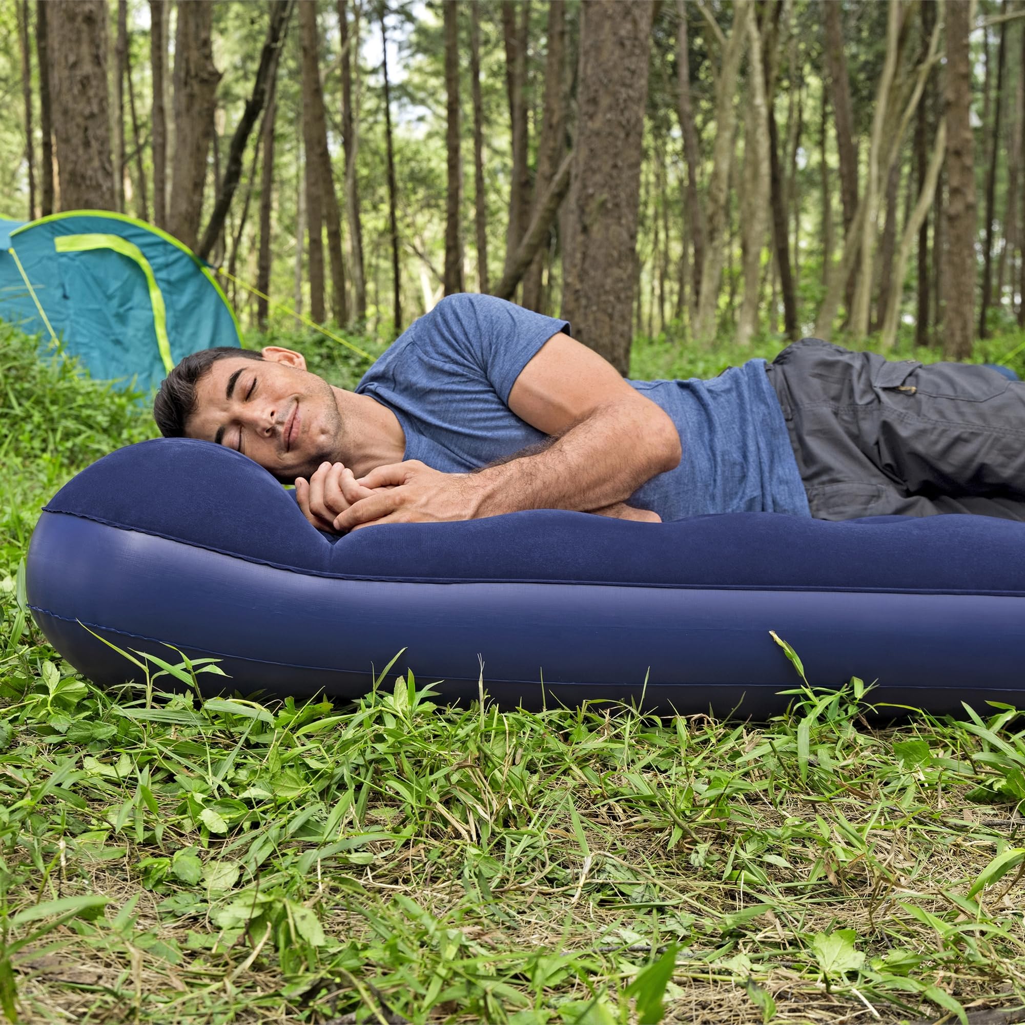 Bestway Materasso ad aria per letto matrimoniale, 28 cm, con pompa a pedale integrata