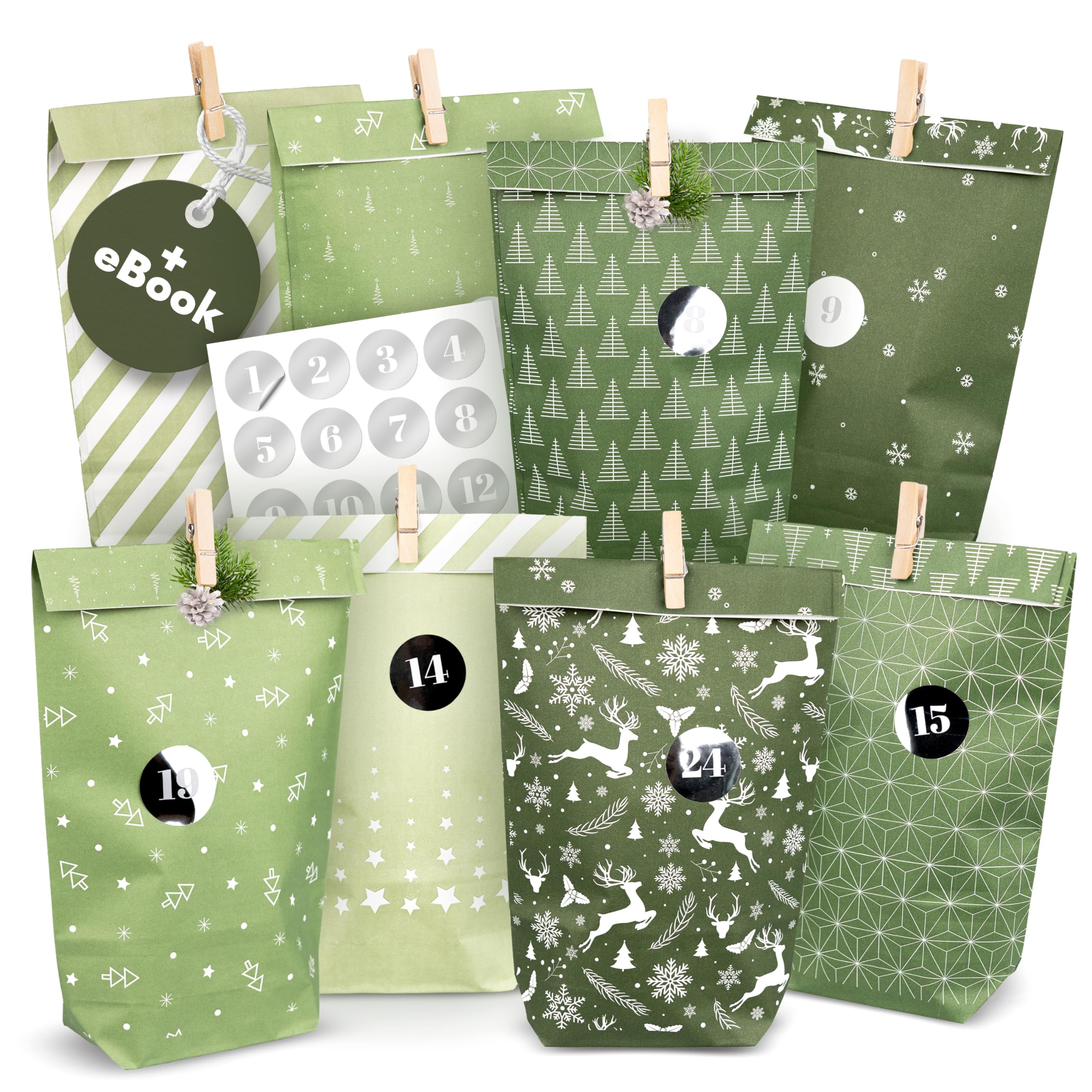 Adventskalender-Säckchen Zum Selbstbefüllen – 24 Jutebeutel Oder Bügelbilder, Wiederverwendbar, Für Personalisierten Advent